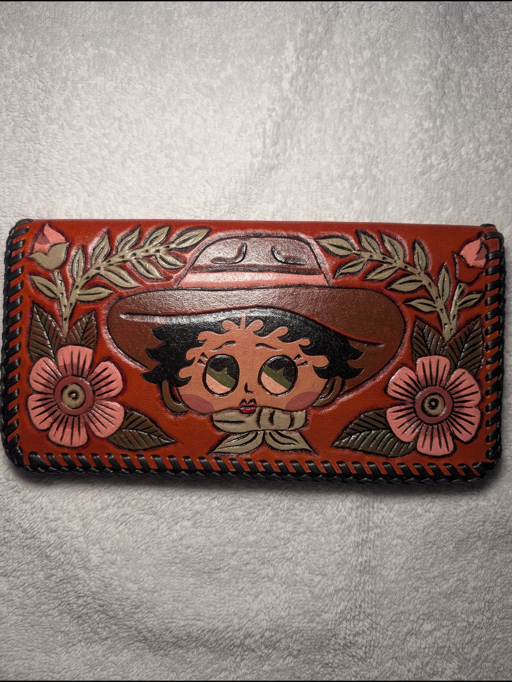 Leather Betty Boop Wallet Handmade